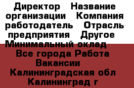 Директор › Название организации ­ Компания-работодатель › Отрасль предприятия ­ Другое › Минимальный оклад ­ 1 - Все города Работа » Вакансии   . Калининградская обл.,Калининград г.